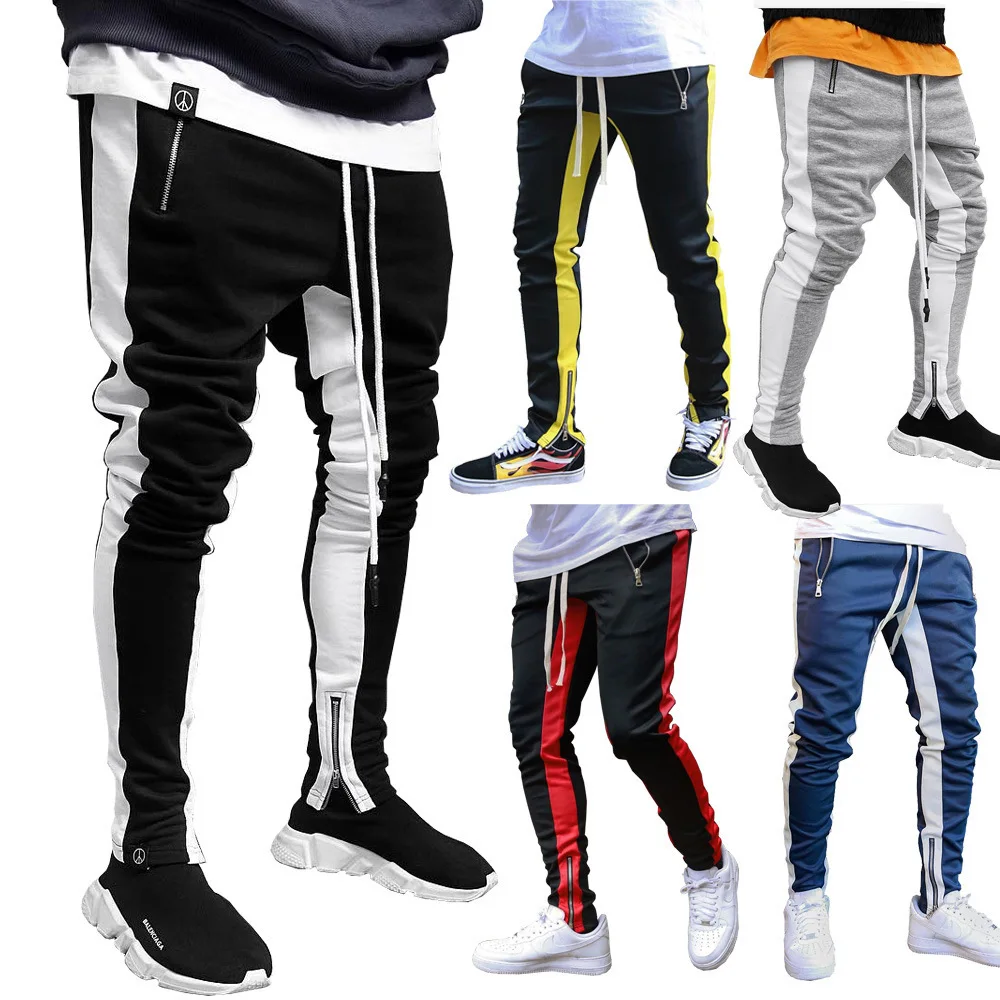 

2021 European and American new spring and autumn sports fashion all-match speed pants trousers trousers zipper double pocket zip