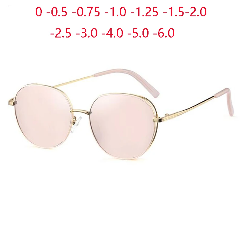 

Colorful Myopia Lens Prescription Sunglasses Women Polarized Metal Frame Anti-Glare Nearsighted Spectacles 0 -0.5 -0.75 To -6.0