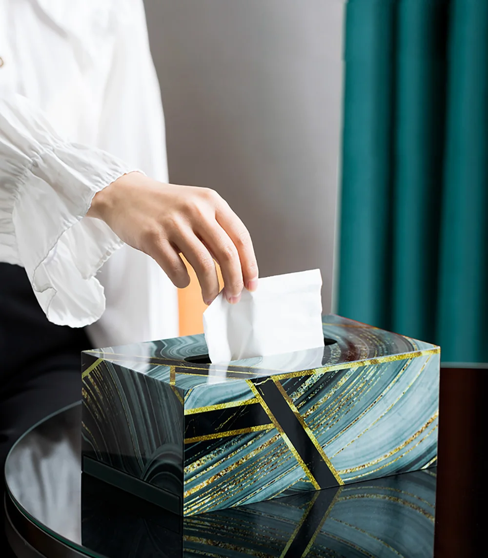 

Light luxury living room bedroom wooden tissue box solid wood napkin box simple fashion car box paper towel rack