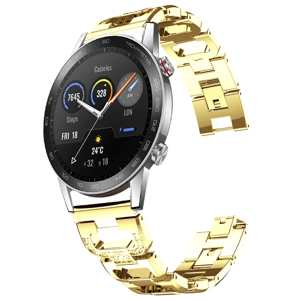 

Diamond Metal Wrist Strap for Honor ES /GS Pro Watch Band for HONOR Watch Magic 2 42mm 46mm Stainless Steel Bracelet 20mm 22mm