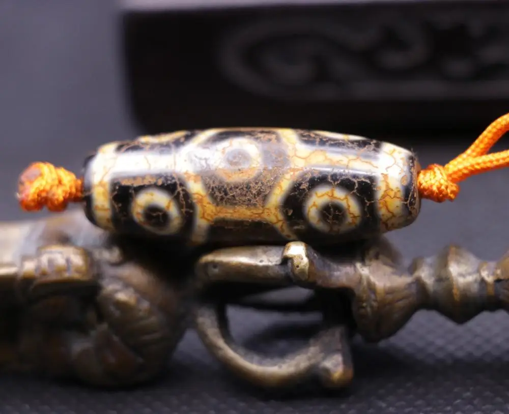 UNIQUE Energy Tibetan old agate 9 eye  turtles shell totem LKbrother Sauces Top Qulality Garrentee