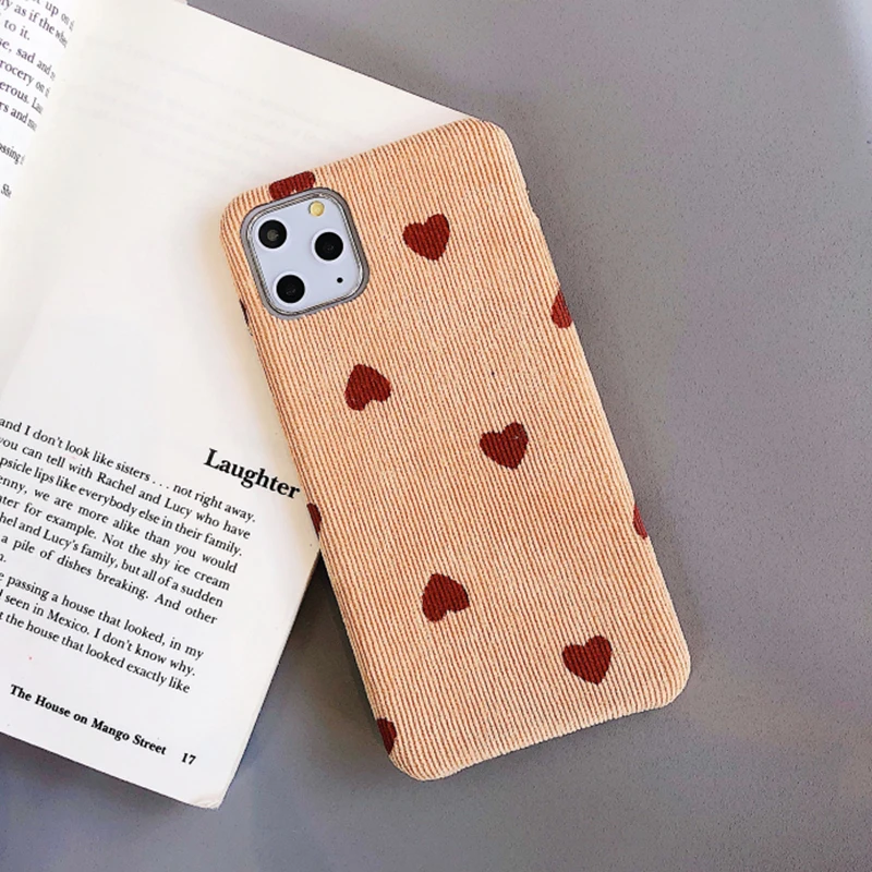 Yellow LOVECOM милый чехол для телефона с сердцем для iPhone 11 Pro Max XR XS Max 6 6S 7 8 Plus X полуобернутый сплошной цвет мягкая ткань задняя крышка - Цвет: Yellow