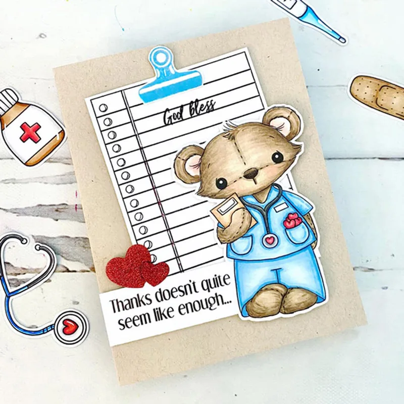 Металлические Вырубные штампы QWELL Doctor Fox с прозрачными штампами медицинское
