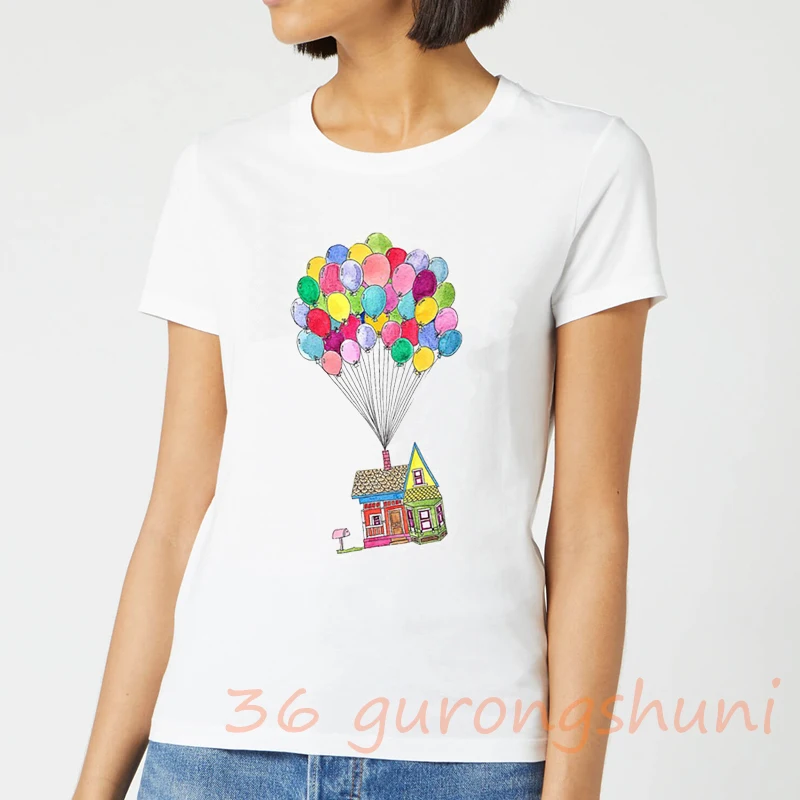

art Coloured balloon graphic tees goth summer tops tshirt harajuku house vintage t-shirt women aesthetic clothes tumblr 2020