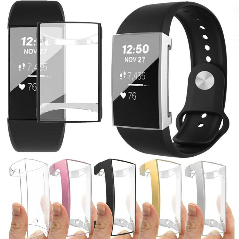 Новый мягкий ТПУ чехол для браслета FitBit Charge 2 Силиконовый защитный прозрачный