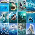 DIY 5D картина с изображением акулы с алмазным полным сверлом Стразы Вышивка бисерные картинки Набор для вышивки крестом настенное Искусство ручной работы Декор