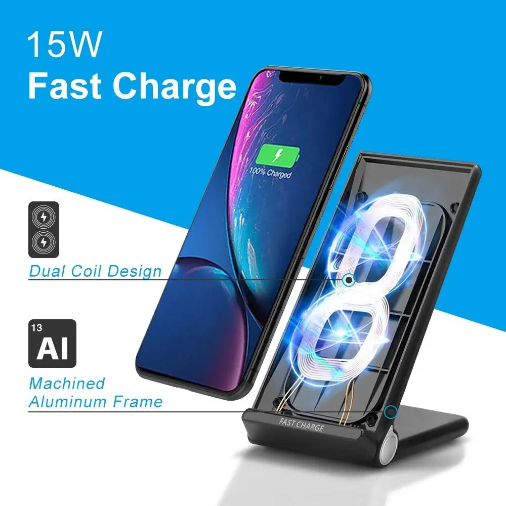 Беспроводное зарядное устройство 15 Вт Qi подставка для LG G7 G8 V30 V30S V35 V40 v50s V50 ThinQ бархатная быстрая Беспроводная