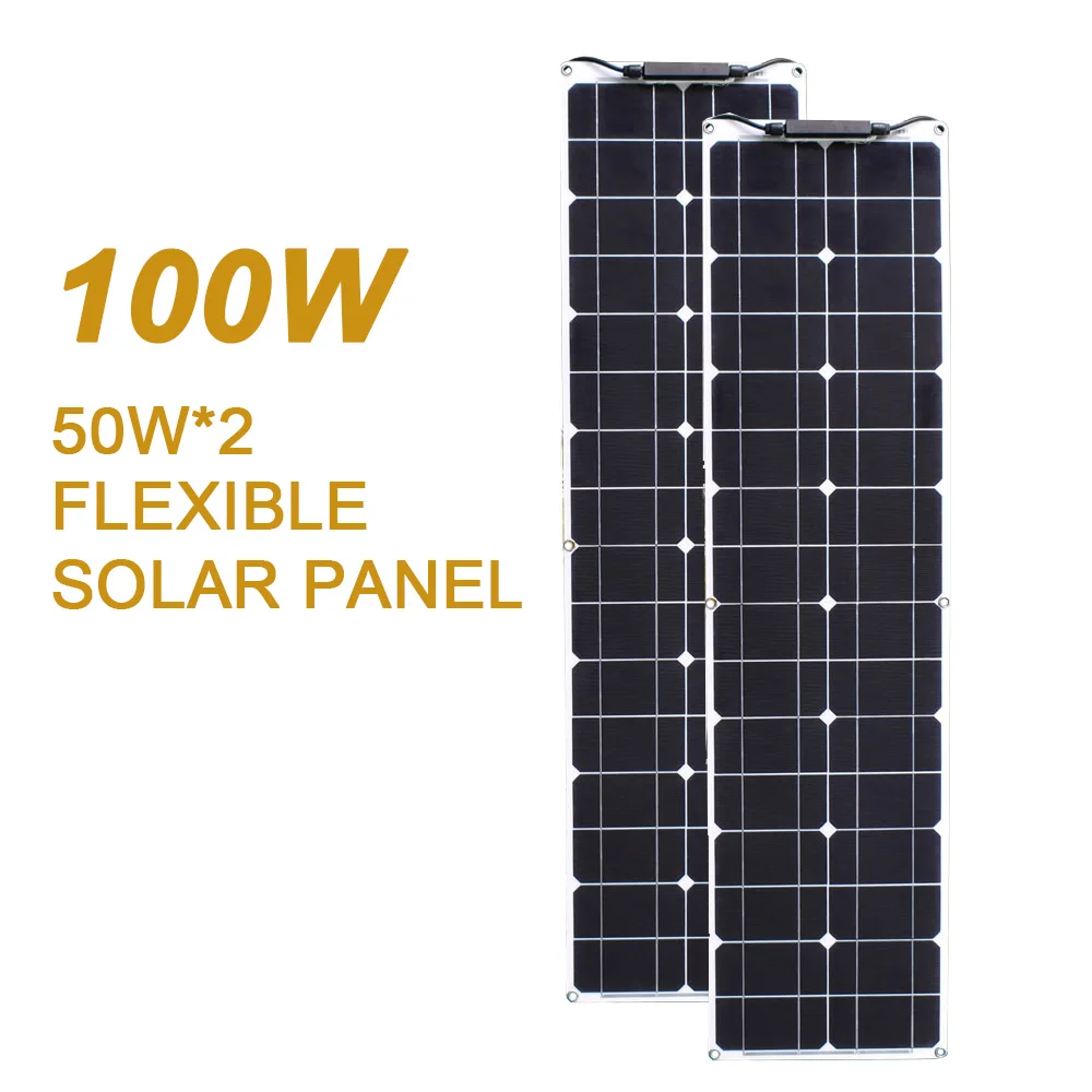 

Flexible solar panels 50w 16v monocrystalline Slender solar module 100w solar panel for narrow places 12V battery/caravan/RV