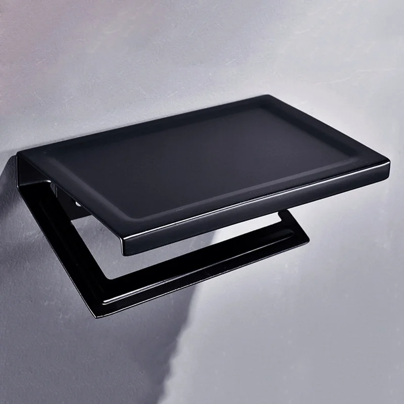 

Bathroom Space Aluminum Toilet Paper Holder Tissue Box Paper Towel Holder Toilet Mobile Phone Holder Free Punch Wall Mount Rack