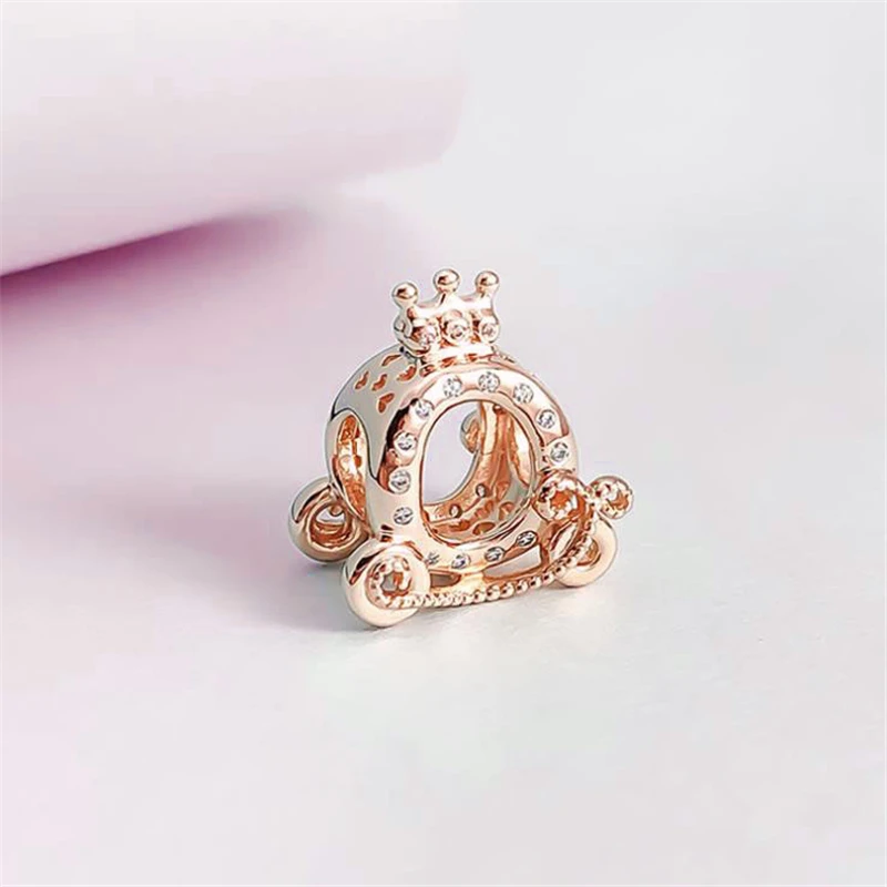BBee розовое золото бусина корона принцесса карета подвески подвеска для Pandora