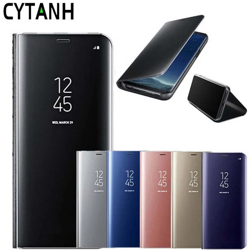 Умный зеркальный флип-чехол для Samsung Galaxy S20 S10 S9 S8 Plus S6 S7Edge A7 A8 A6 2018 Note20 10 9 8 кожаный