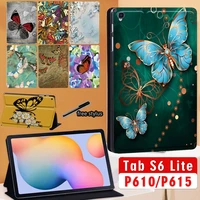tablet case for galaxy tab s6 lite 10 4 inch 2020 protective shell sm p610 sm p615 pu leather stand folio cover free stylus