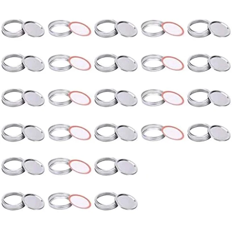 

26 Sets Canning Lids, Wide Mouth Mason Jar Lids and Bands Split-Type Lid Leak Proof and Secure Metal Caps, 3.3 Inch