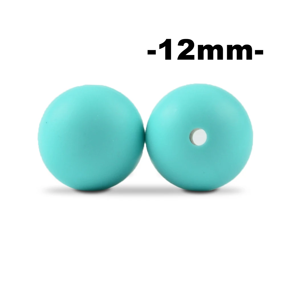 robin egg blue LOFCA, 12 мм, 100 шт., силиконовые бусины для прорезывания зубов, Прорезыватель для зубов, ожерелье для кормления ребенка, соска, зажим для ухода за полостью рта, не содержит бисфенола, пищевой, цветной - Цвет: robin egg blue