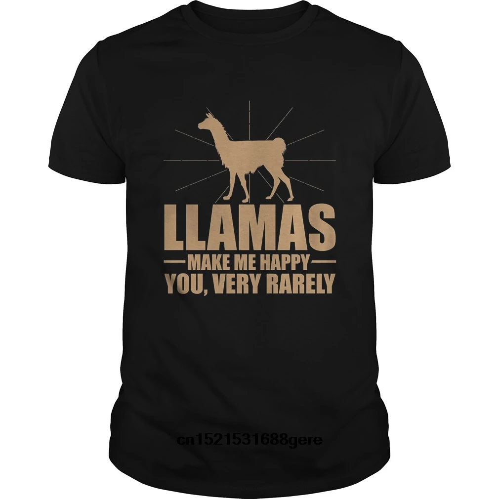 Забавная футболка Llamas Make Me Happy shirt-Покажите всем что любят ваши животные Мужская |