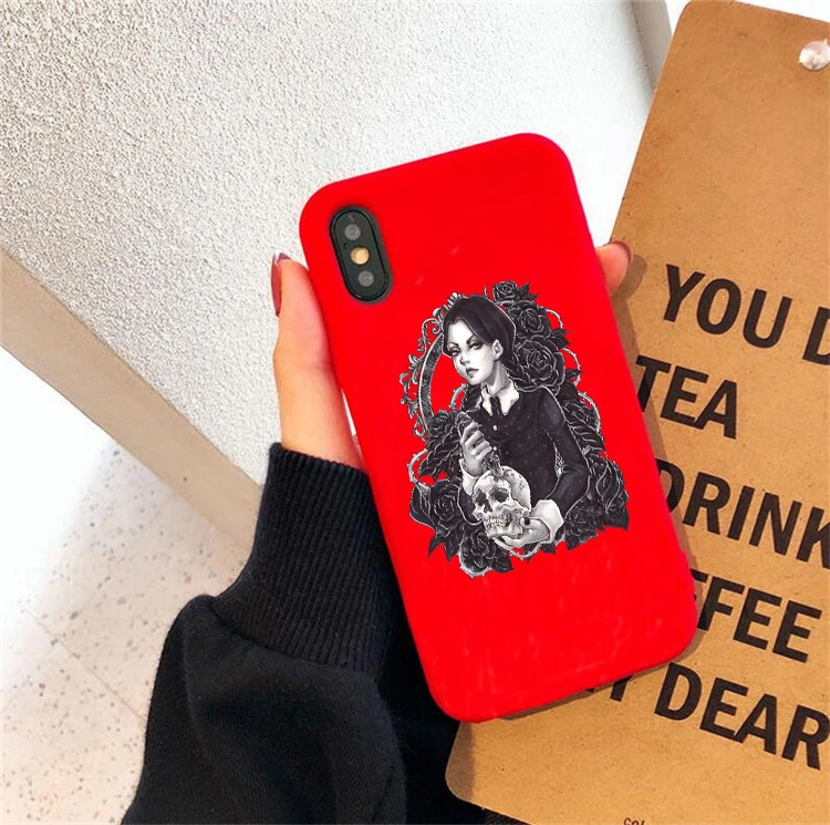 Среда Addams семейный цветной Мягкий силиконовый чехол для телефона iphone 6/6s, 6 Plus/6s Plus, 7/8, 7 Plus/8 Plus, X, XS, XR, XSMax