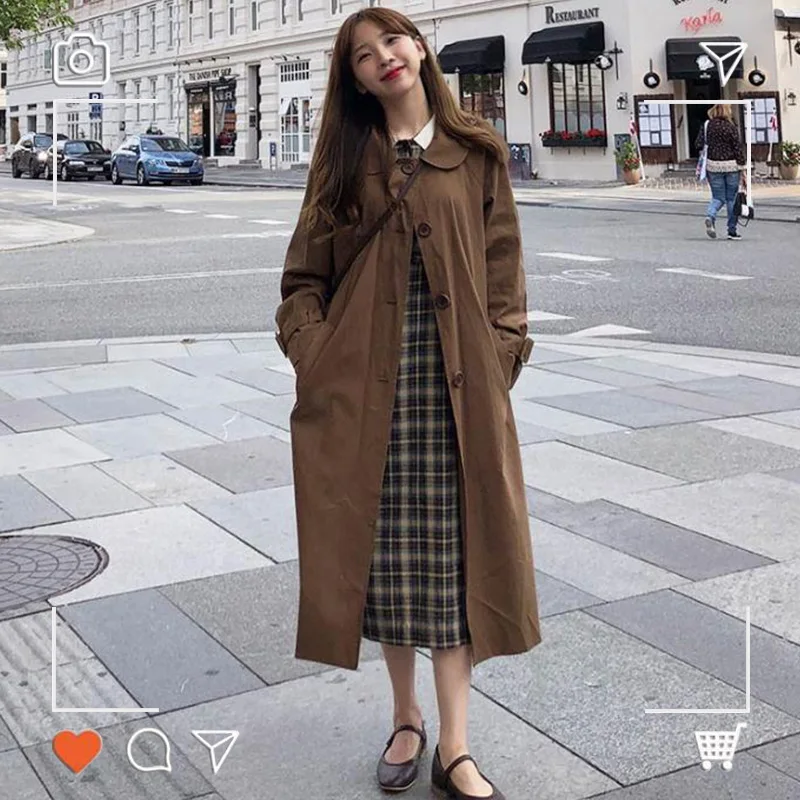 Осень-зима Базовые платья Длинные женские милые в консервативном стиле для