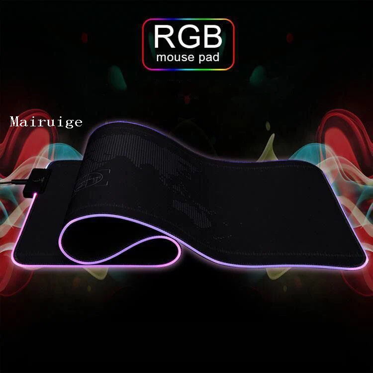 

Mairuige Anime One Piece Lufei Birthday Candle Game RGB Large Mouse Pad LED Backlit Surface Muse Computer Mat Keyboard Desk