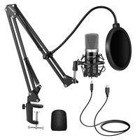 neewer usb microphone for windows and mac with stand shock mount pop filterkit for broadcasting and sound recording black