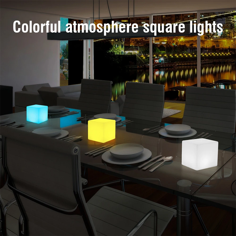 Beste 10Cm Rgb Led Light Cube Seat Stoel Waterdichte IP68 Oplaadbare Led Verlichting Met Afstandsbediening Voor Bar Home Decor Zwemmen