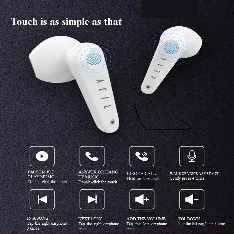 fiil acil t1 true wireless bluetooth huawei oppo apple vivo generic sports waterproof mini headphones free global shipping