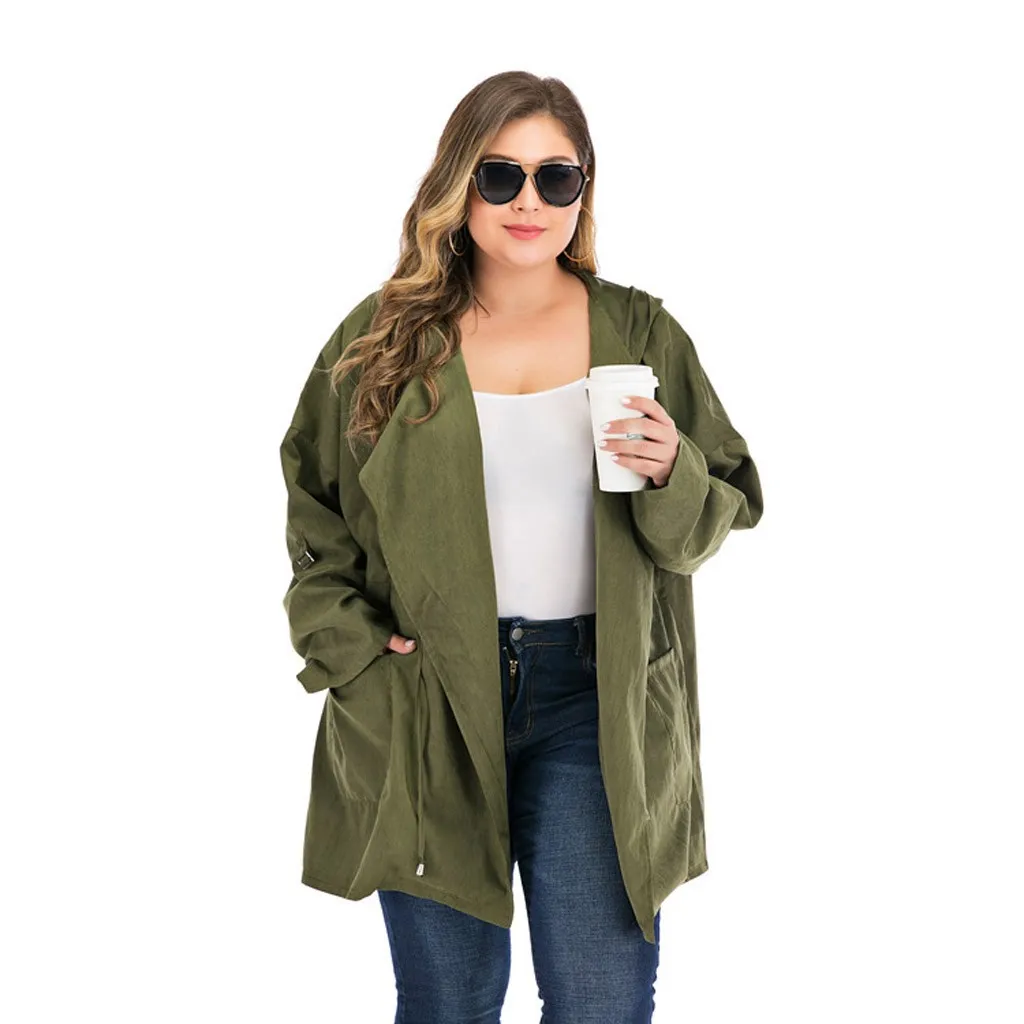 Женский Повседневный плащ с капюшоном SAGACE свободный однотонный регулируемым