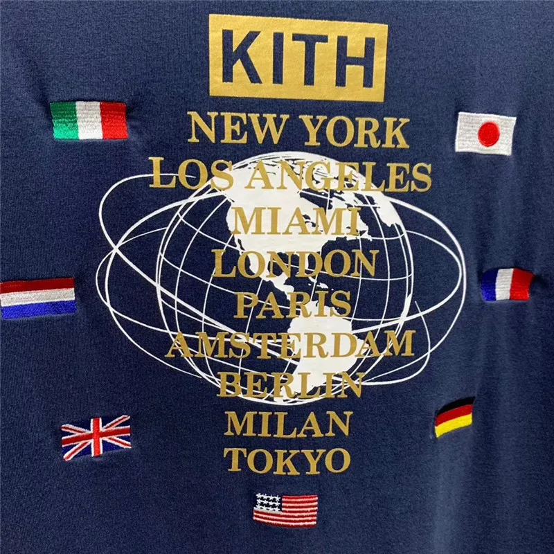 17SS Kith World Fair Love Thy City Футболка мужская женская футболка лучшее качество вышивка