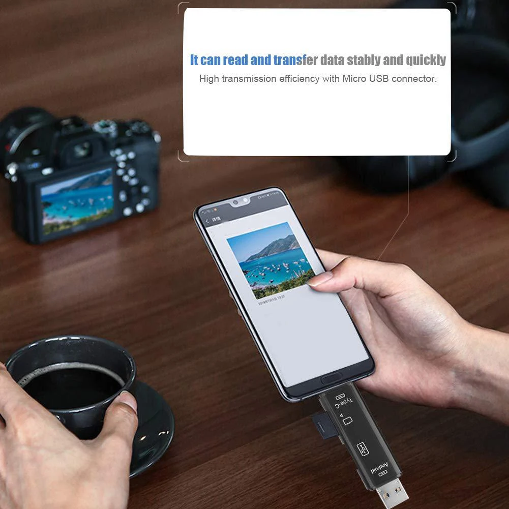 5 в 1 Тип-C/Micro USB OTG док-станция для памяти TF Card Reader Многофункциональный HUB Compact Flash