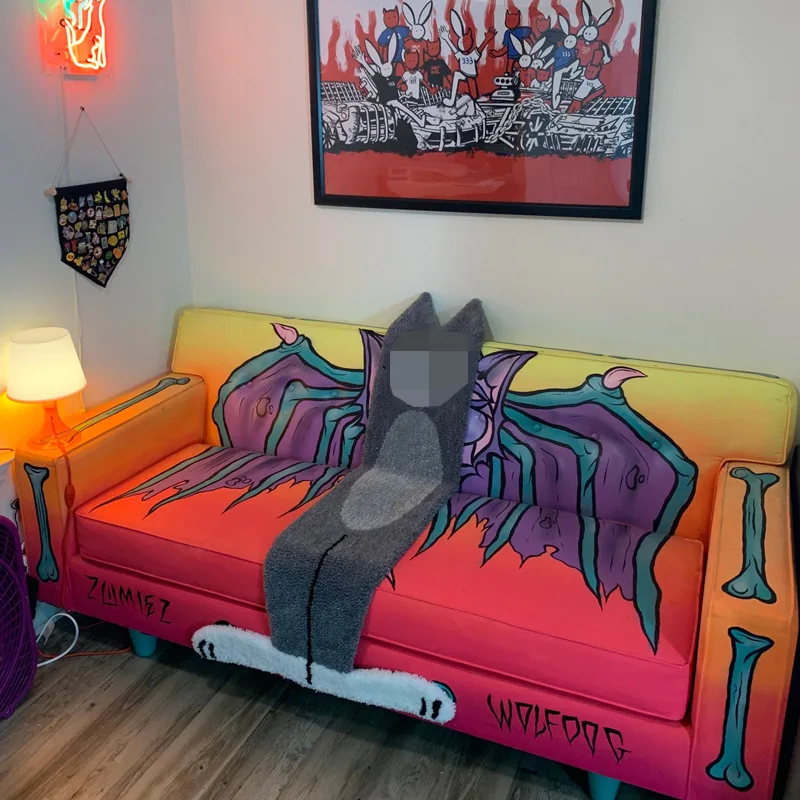 

Hot sale cartoon stair carpet Imitation Cashmere corridor bedroom bedside mats cute tom cartoon cat ins wind cushion