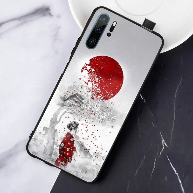 

Wave Art Japanese Green Illust Phone Case For Huawei honor Mate P 10 20 30 40 Pro 10i 9 10 20 8 x Lite