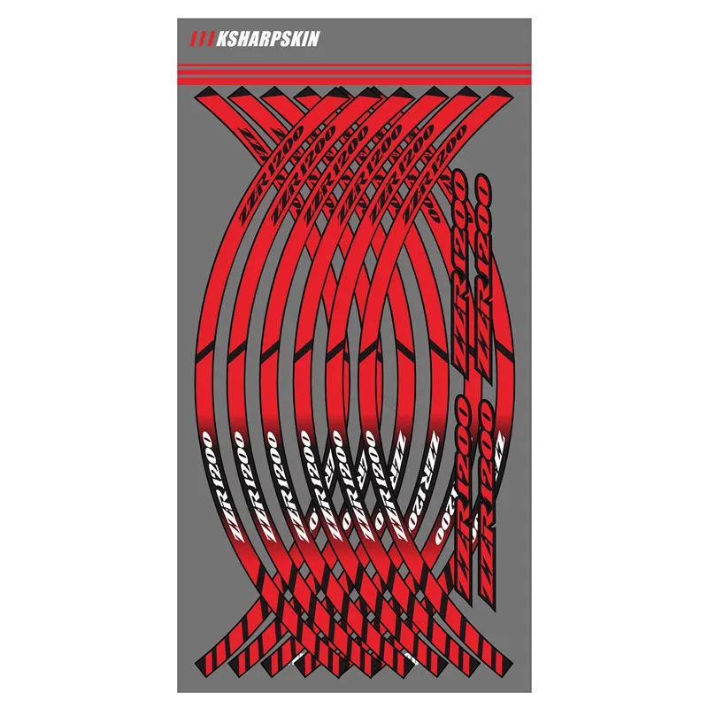 12 Strips Motorcycle Wheel Sticker Reflective Rim Stripe outer Accessory Stickers For KAWASAKI ZZ-R1200 zz r1200 | Автомобили и