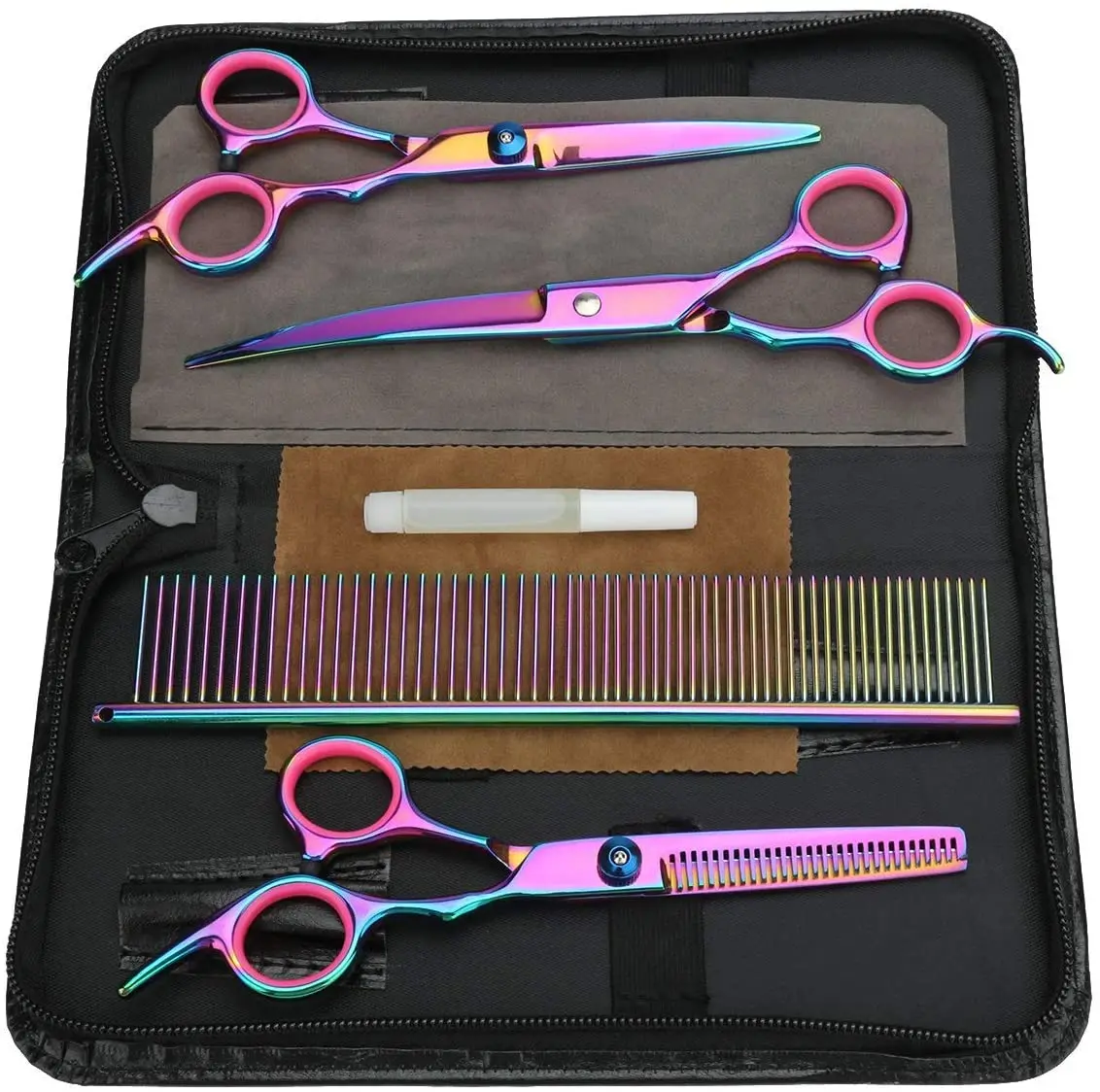 

Dog Grooming Scissors Kit Pet Grooming Scissors for Dog Pet Trimmer Kit Grooming Shears Thinning 7-inch Cutting Scissors