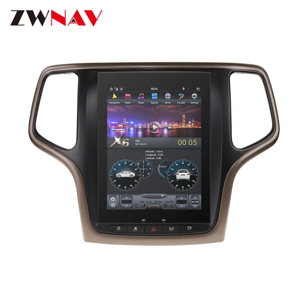 Автомобильный мультимедийный плеер в стиле Tesla вертикальный экран Android 9 0 для JEEP