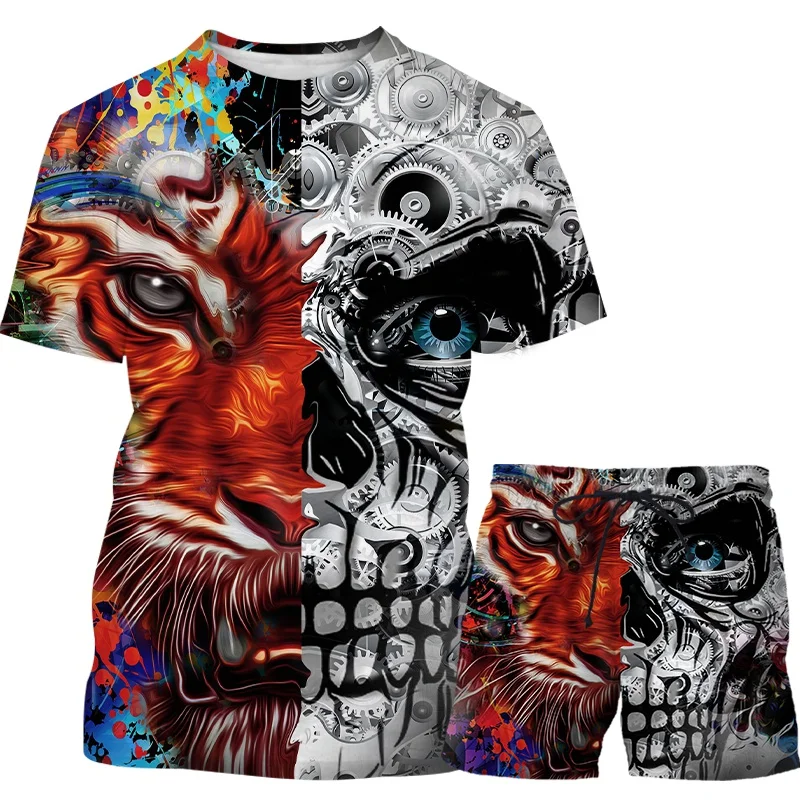 

Summer 3D Printed Men's T-shirt Shorts Set Men's Sportswear Tracksuit O Neck Short Sleeve Men's Clothing Suit