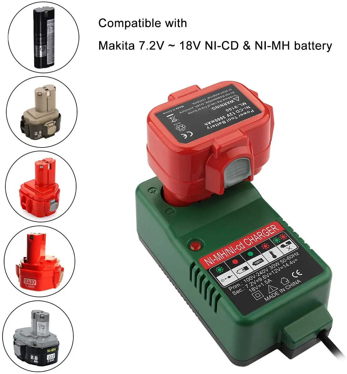 NI MH зарядное устройство для Makita сменное аккумуляторов 7 2 В 9 6 в 12 14 4 18 6010D 6261D 6226DWE