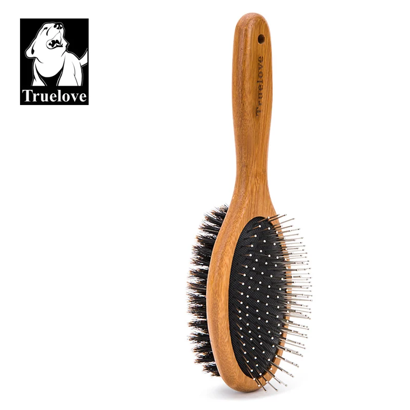 Original bamboo Truelove Tlk23131 двусторонняя щетка для домашних животных, расческа из нержавеющей стали, игольчатая щетина, щетка для собачьей шерсти, расческа для стрижки кошек и собак - Цвет: Original bamboo