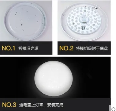 Светодиодный потолочный светильник фитиль панель округлая с лампочками