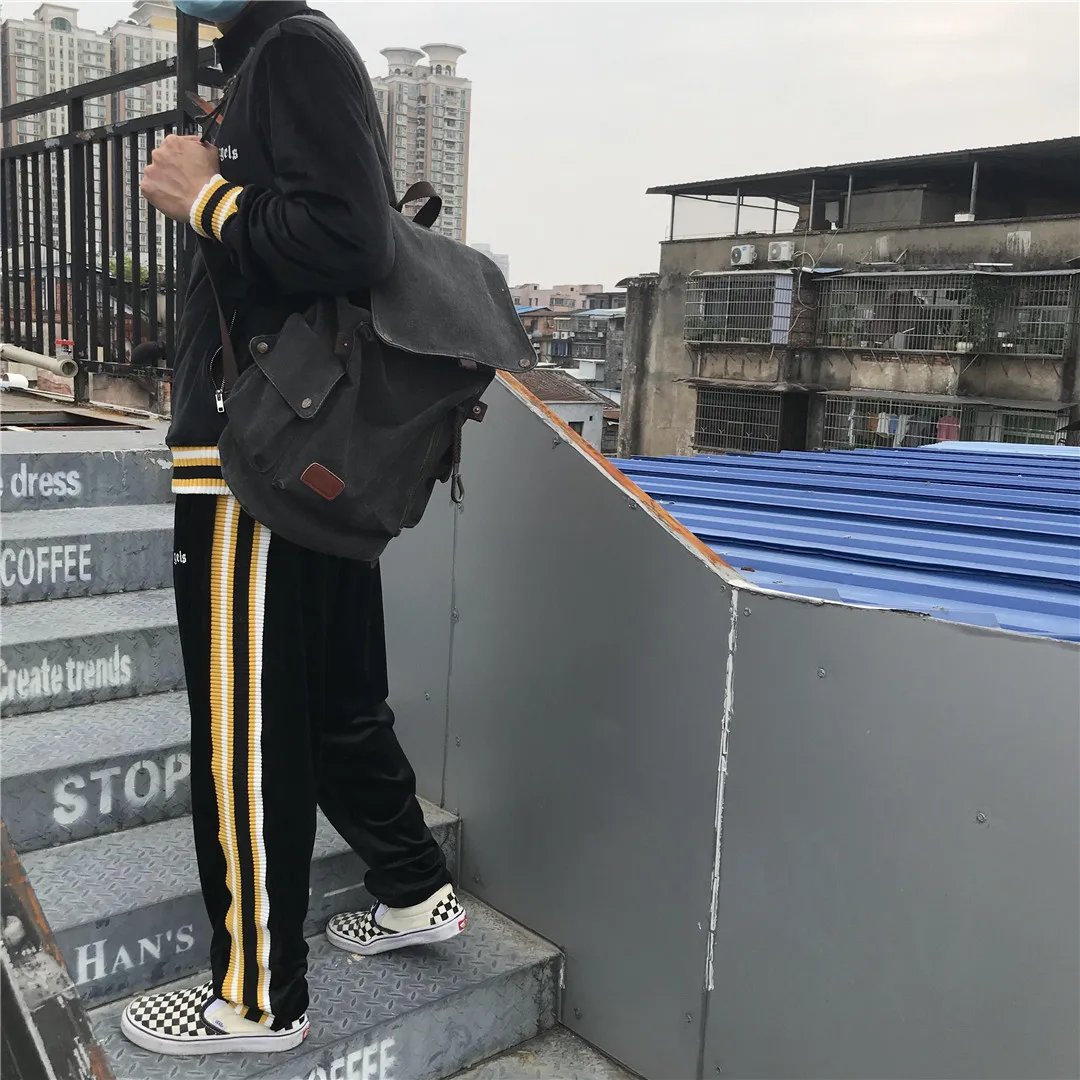 

Palm Angels gold thread stitching velvet suit for men women zipper trend 123487462