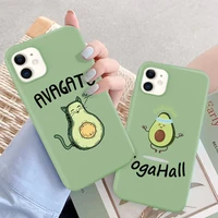 moskado cartoon avocado pattern phone cover for iphone 11 pro max 12 13 mini x xs xr max 7 8 plus shockproof soft silicone cases