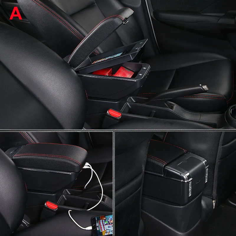 Universal Car Armrest central model armrest box car accessories storage modification Retrofit parts with USB LED | Автомобили и