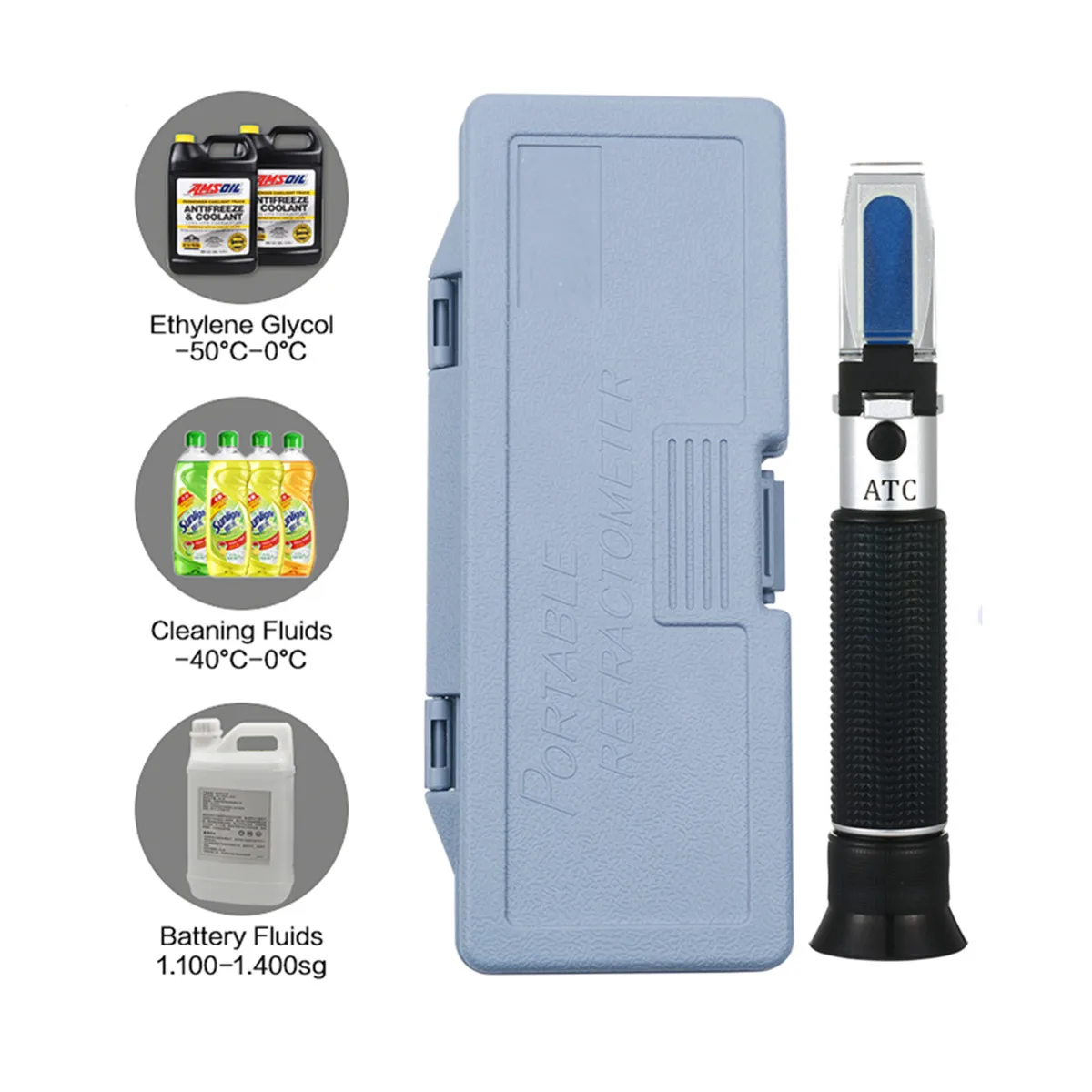 4 in 1 Car Automotive Antifreeze Refractometro Battery Cooling Liquid Water Coolant Hand Held Tester Adblue Glass Refractometer
