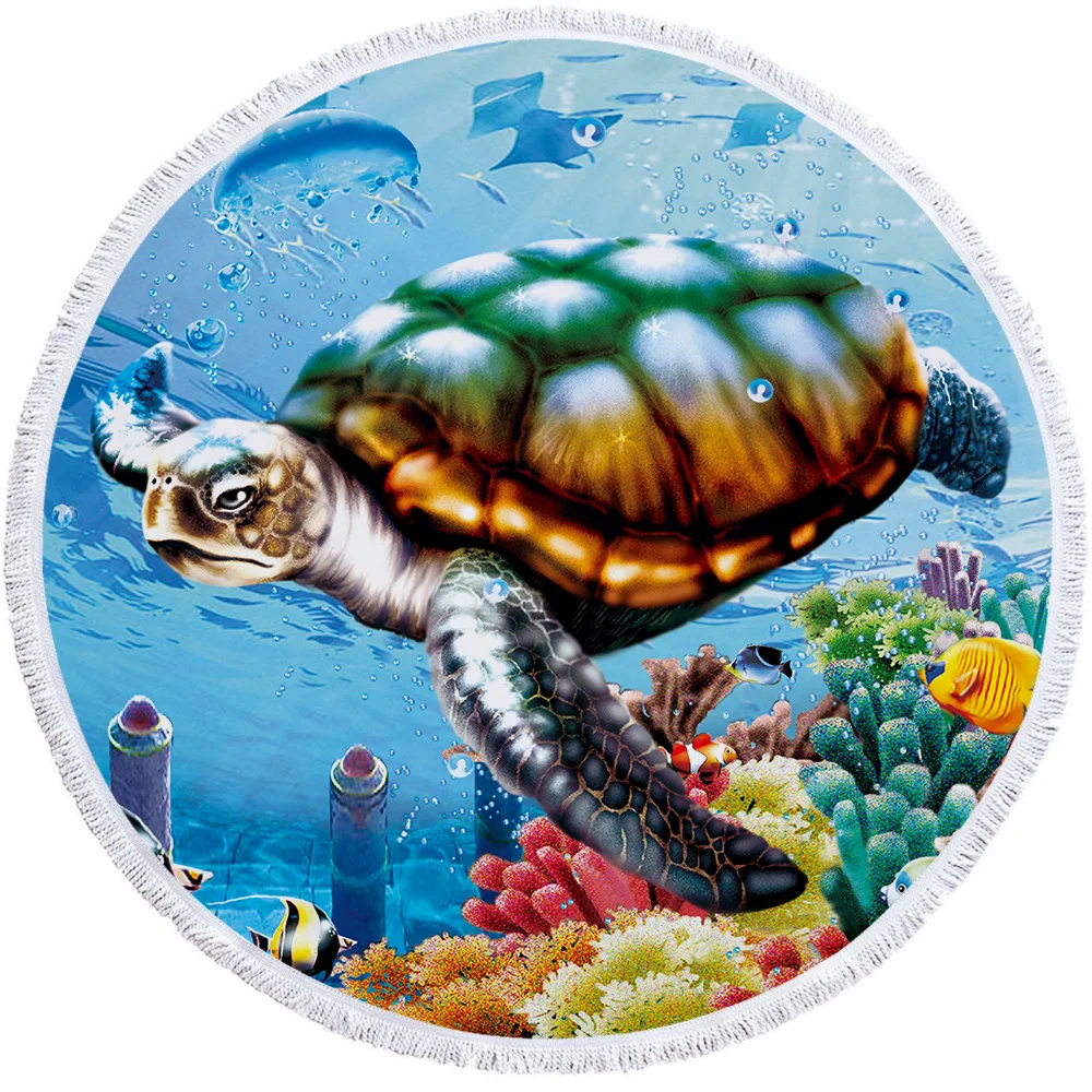 Быстросохнущее пляжное 3d-полотенце Ocean World |