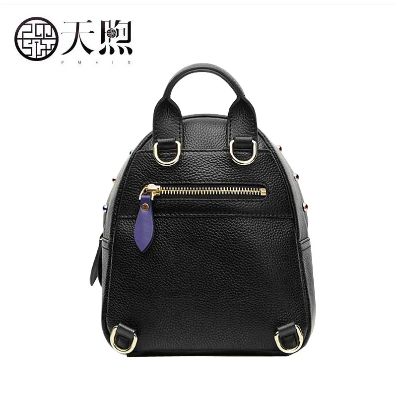 Pmsix New Pu leather Material women Backpack embroidery mini simple travel fashion small backpack | Багаж и сумки
