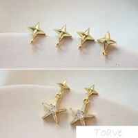 color preserving copper plated 18k true gold meteor silver pin earring diy material accessories