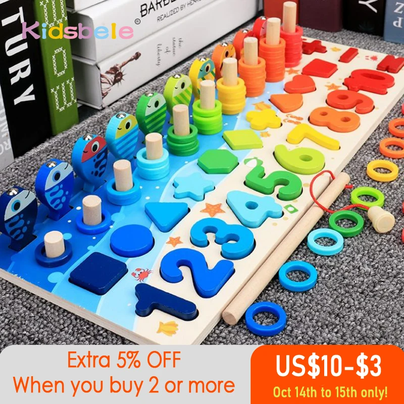 

Детские математические игрушки Монтессори для малышей, искусственные рыболовные игрушки, подходящие по форме цифр, сортировочные игры, нас...