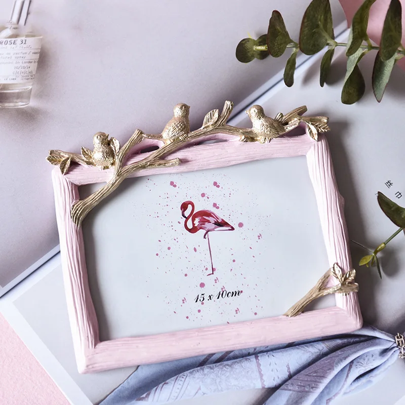 Современный минималистский смолы фоторамка птица Творческий Фламинго свадебная