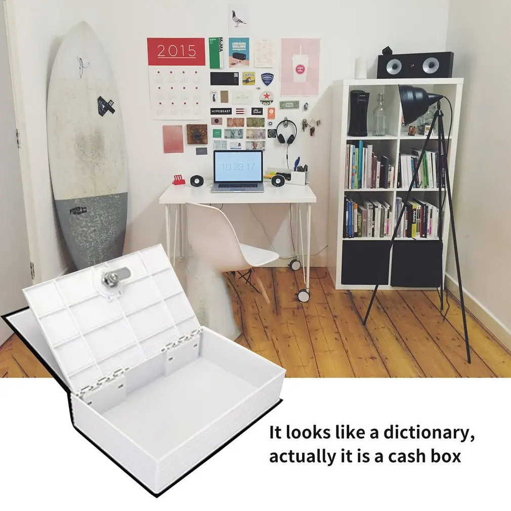Modern Simulation Dictionary Secret Book Hidden Security Safety Lock Cash Money Jewelry Cabinet Size Book Case Storage Box images - 6