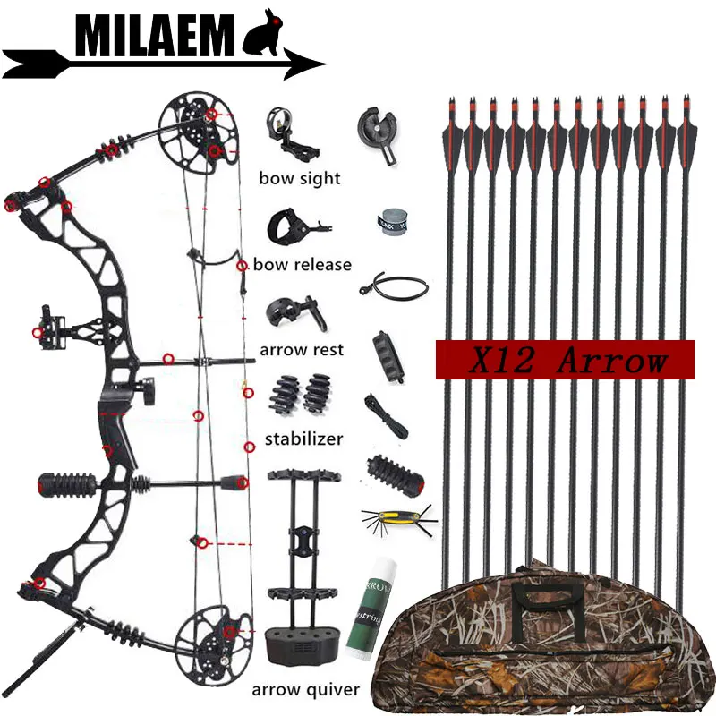 Стрельба из лука KAIMEI QIN 30-70 фунтов набор стрел составного и стальные стрелы IBO329FPS