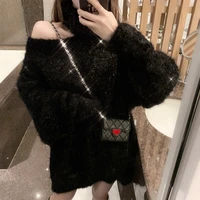 winter sweater choker pullover medium style languid is lazy wind loose off the shoulder keep warm with thick clothes shiner