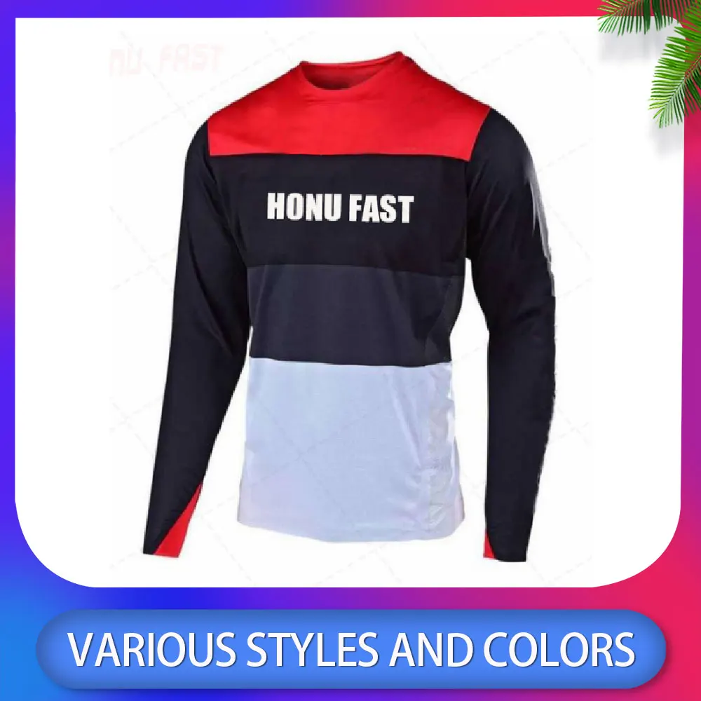2020 HuanGe LAETTING Jeresy camiseta de bajada MTB Offroad larga motocicleta motocross каркасные Camiseta larga|Майки для